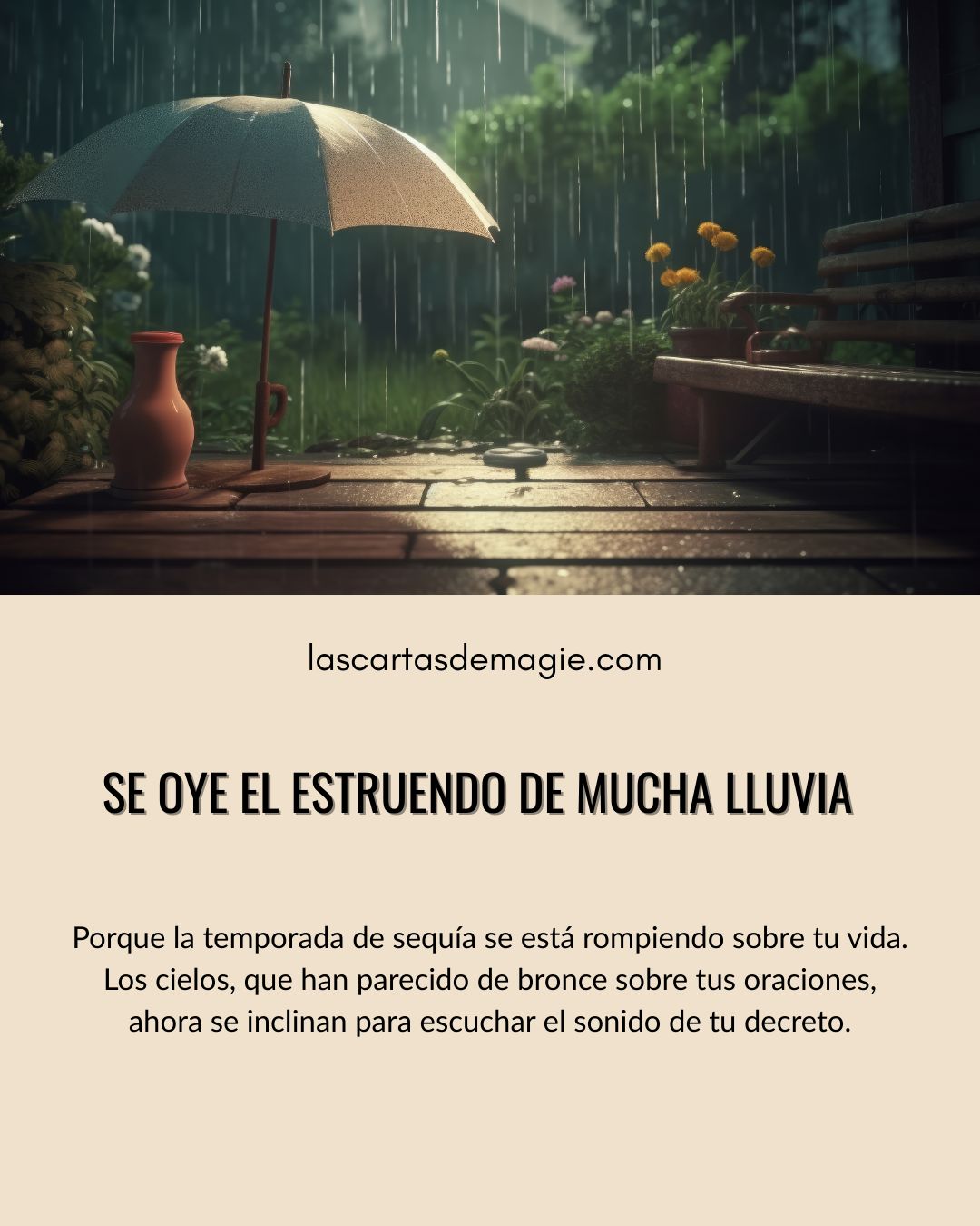Se oye el estruendo de mucha lluvia - Las Cartas de Magie