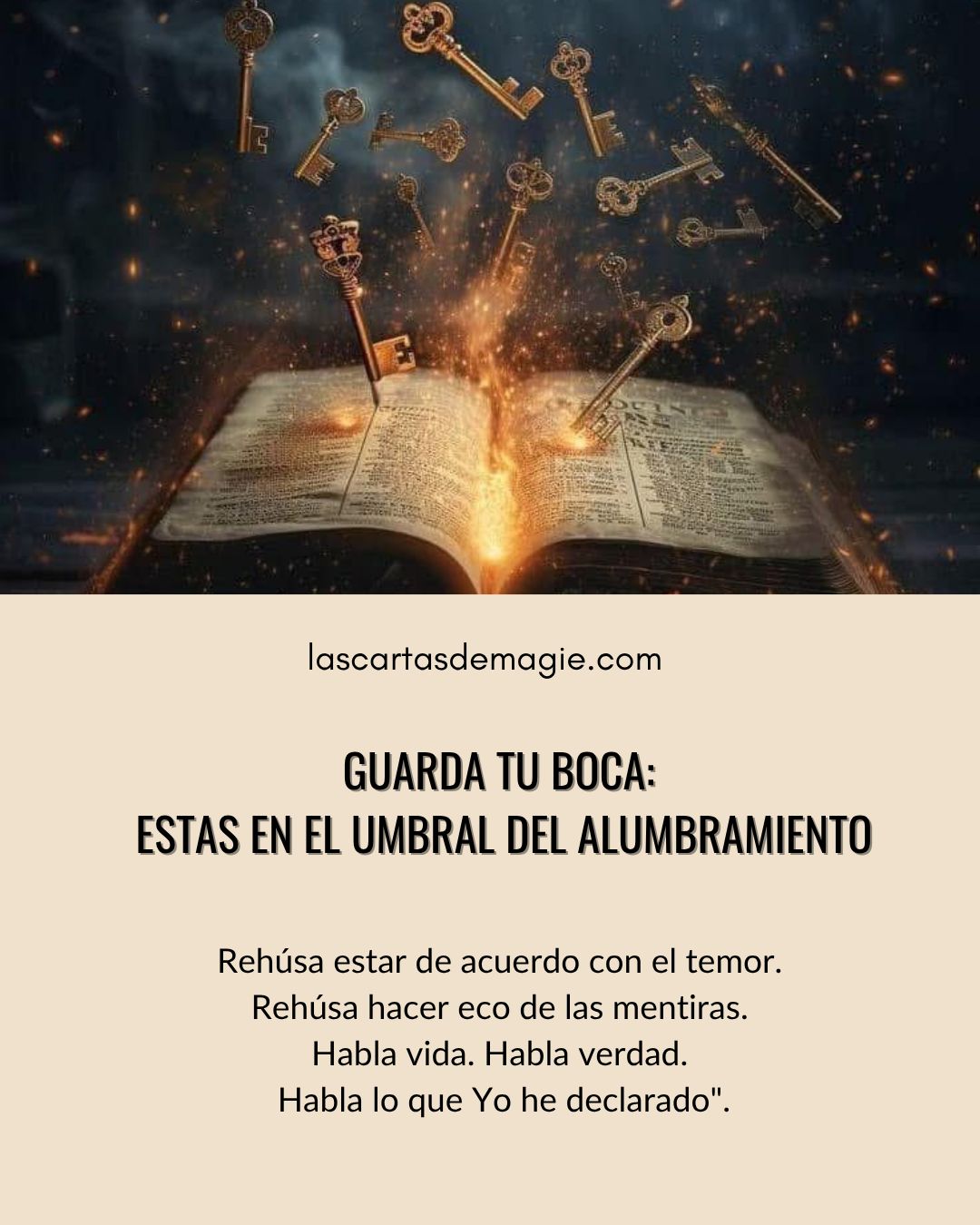 Guarda tu boca: Estás en el umbral del alumbramiento - Las Cartas de Magie