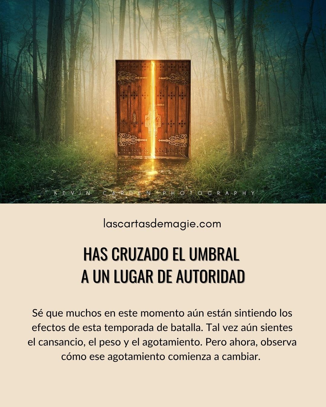 Has cruzado el umbral a un lugar de autoridad - Las Cartas de Magie