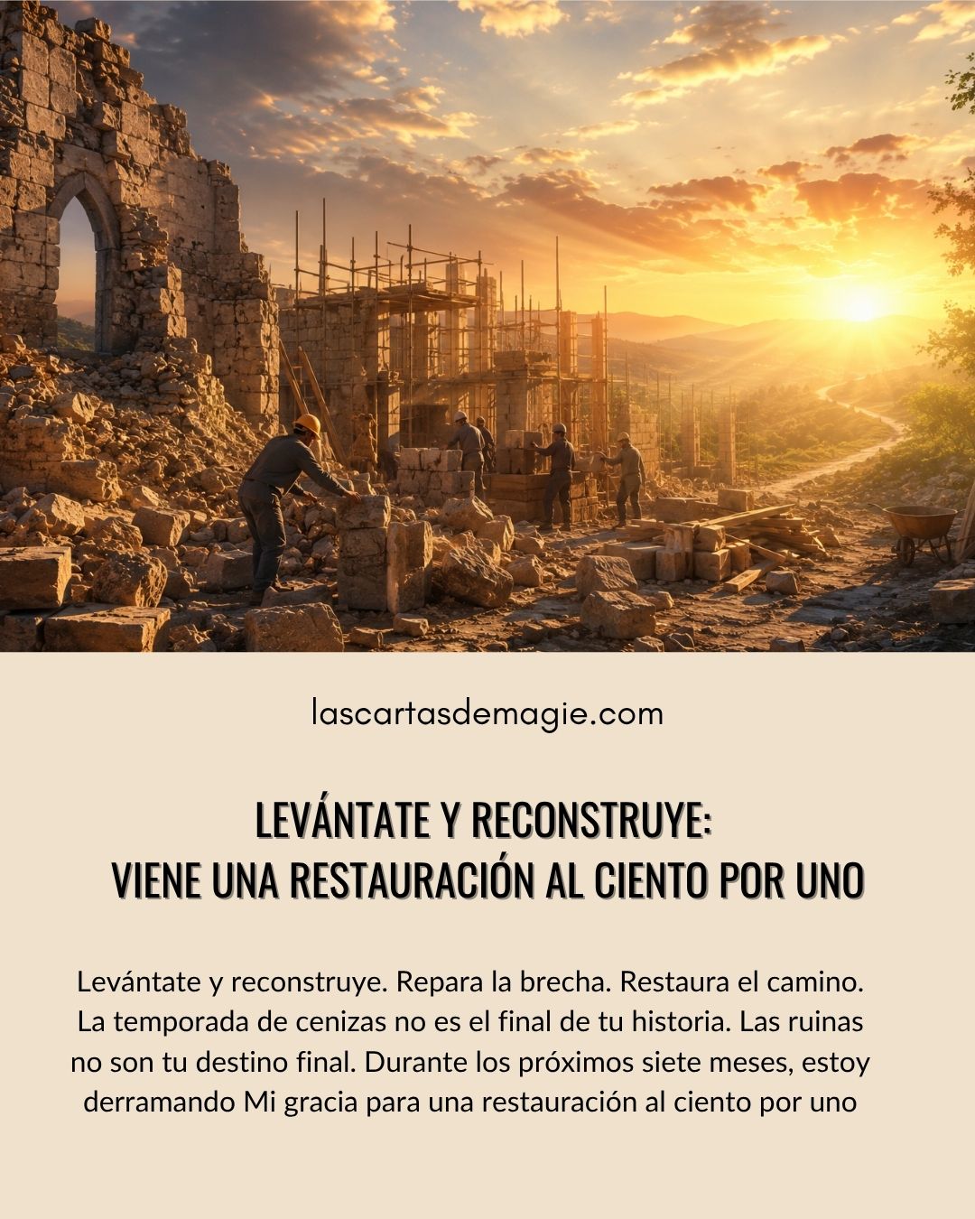 Levántate y reconstruye: viene una restauración al ciento por uno - Las Cartas de Magie