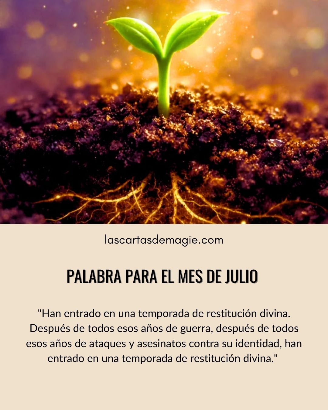 Palabra para el mes de julio - Las Cartas de Magie